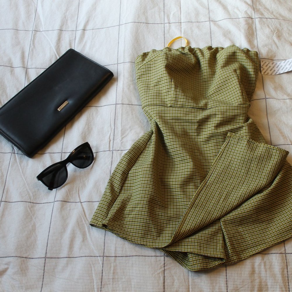 Urban Outfitters Yellow Checked Romper XS